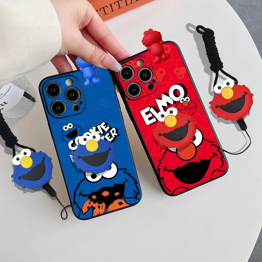 Elmo & Cookie Monster Charm iPhone Case
