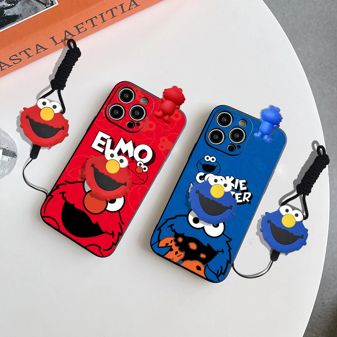 Elmo & Cookie Monster Charm iPhone Case