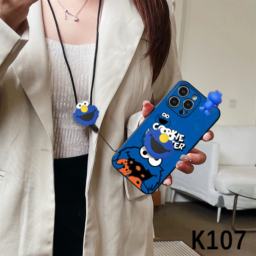 Elmo & Cookie Monster Charm iPhone Case
