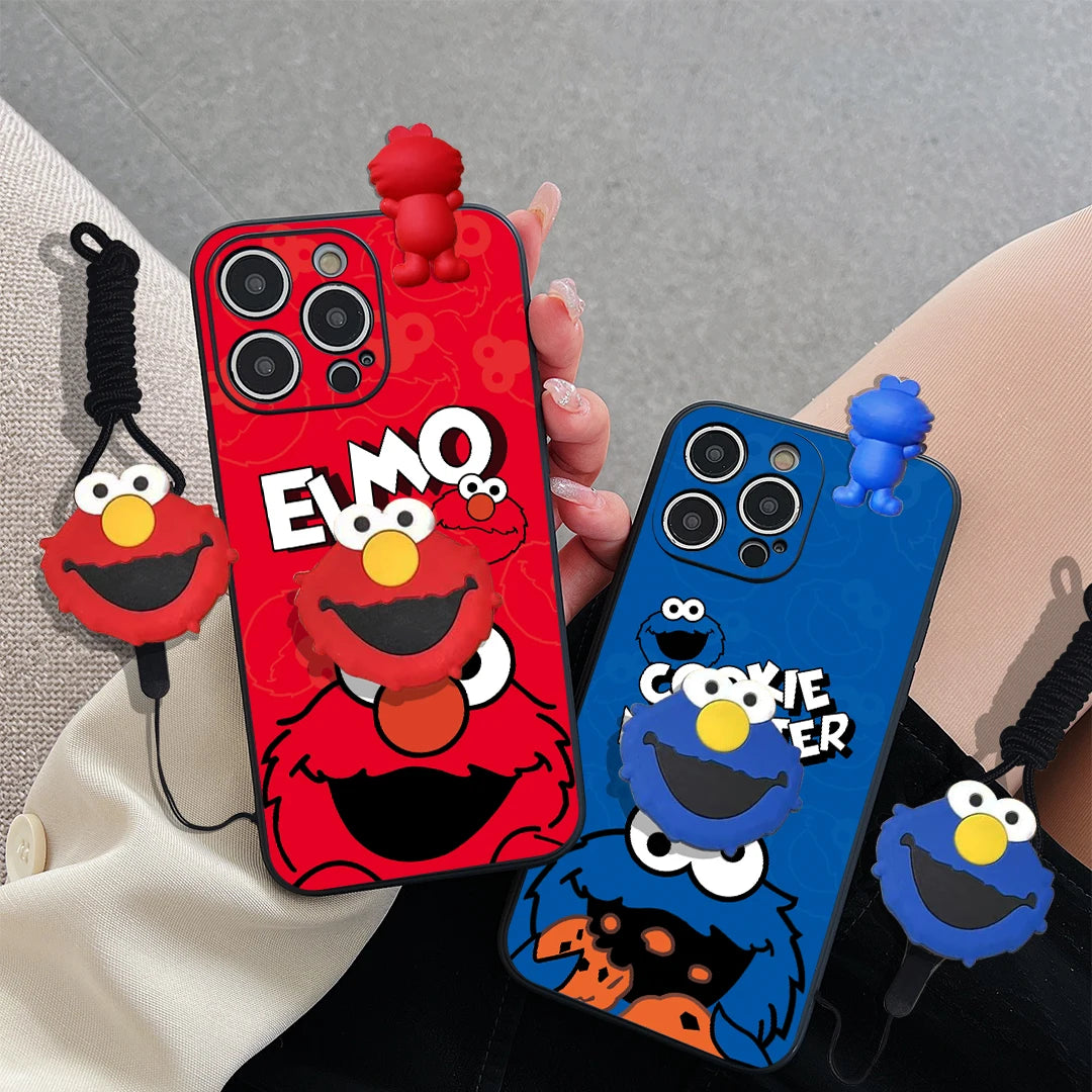 Elmo & Cookie Monster Charm iPhone Case