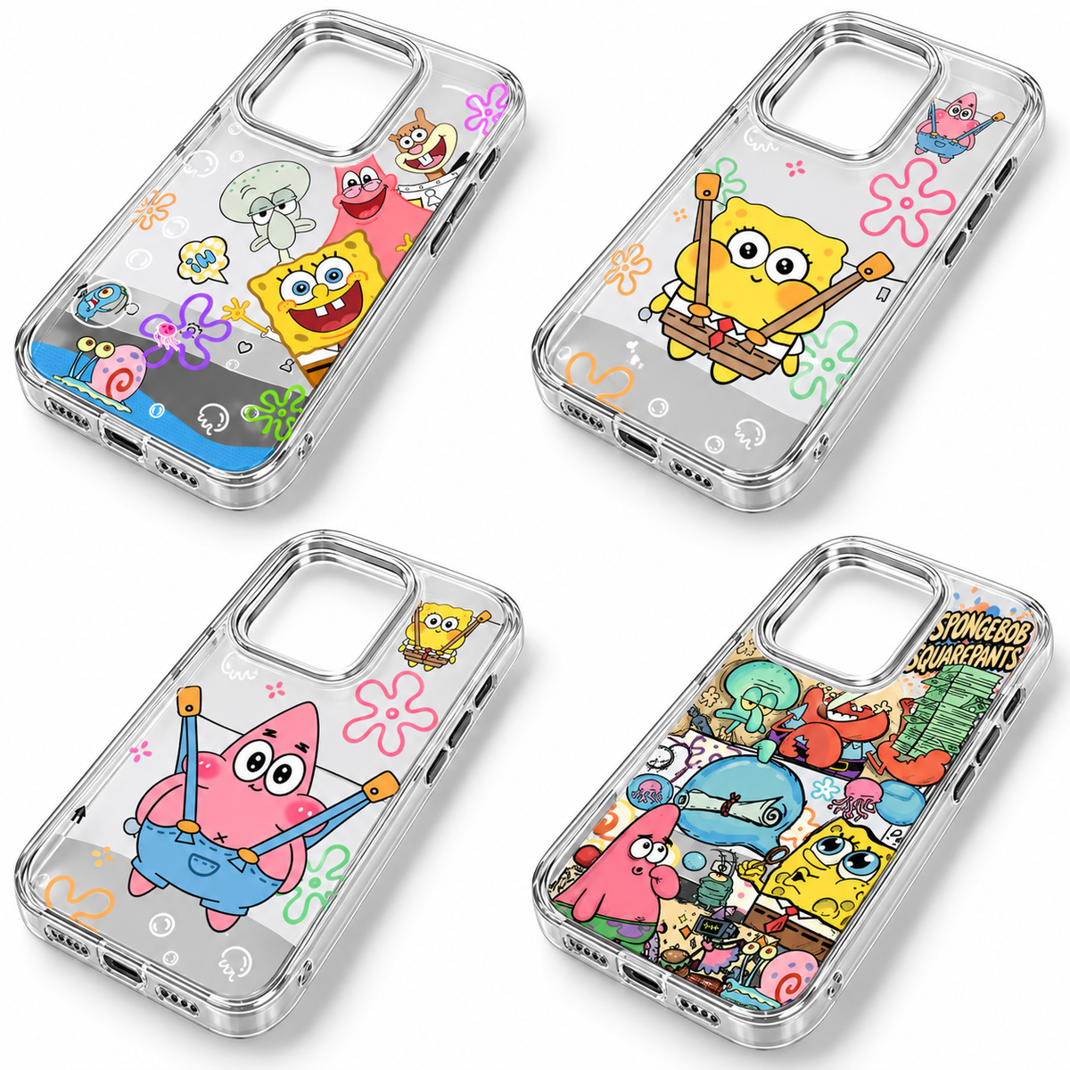 SpongeBob & Patrick Clear iPhone Case — studio product view 1