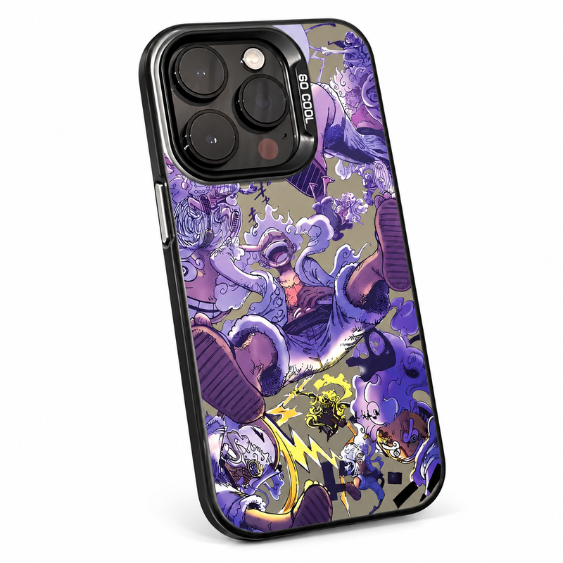 Purple Battle - Black Frame iPhone case — individual product photo